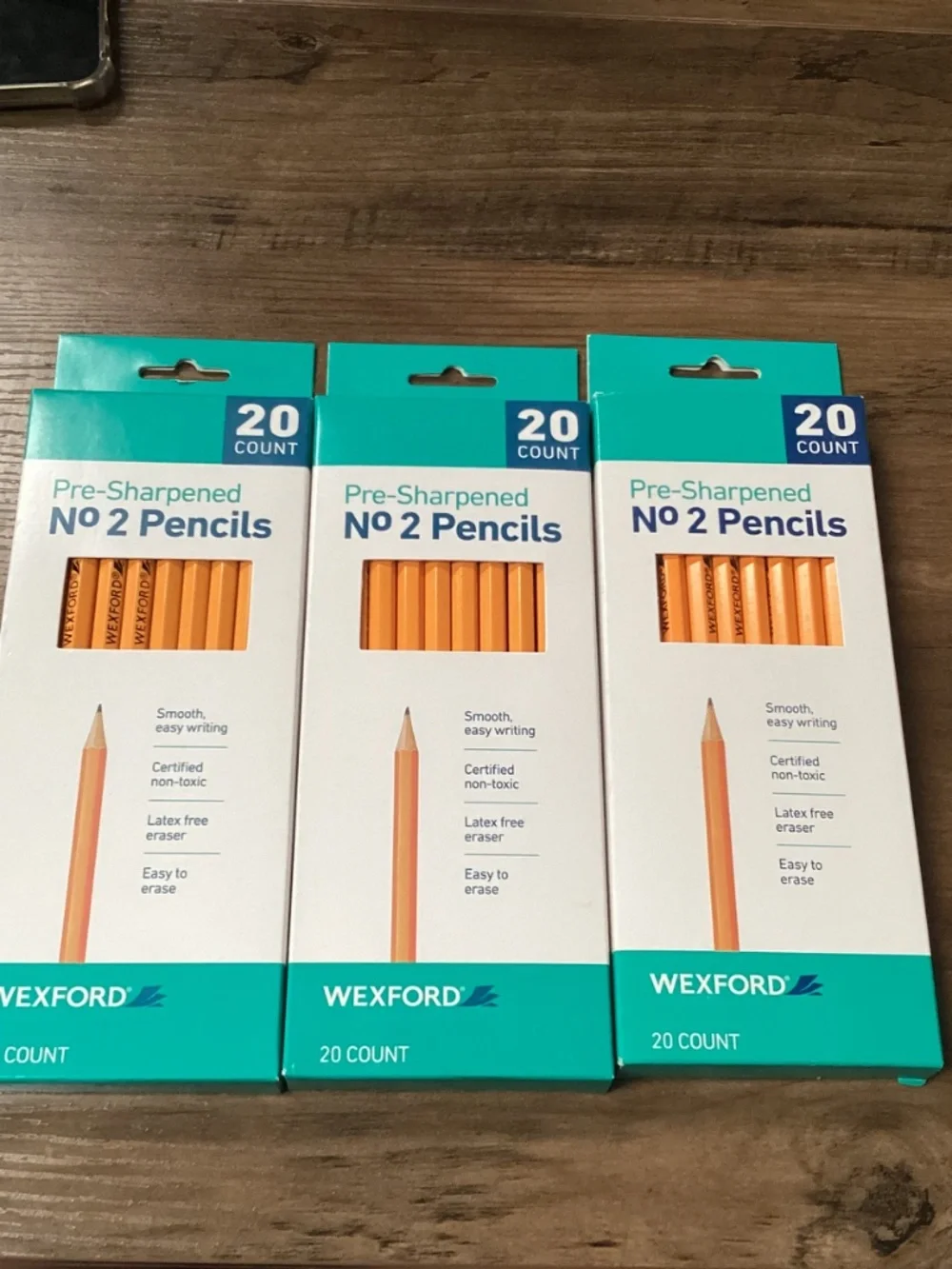 Wexford No. 2 pre-sharpened pencils bundle New 3-pack Total 60 pencils